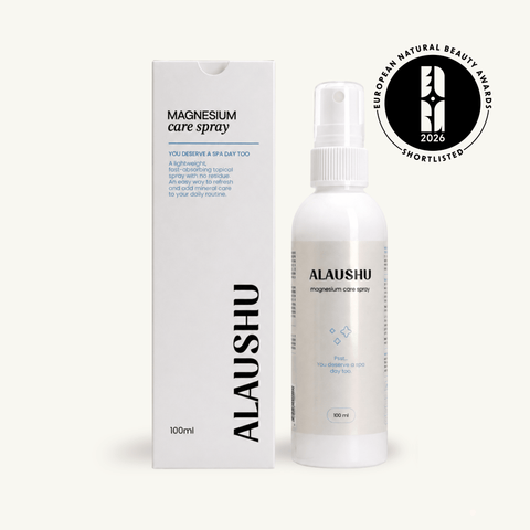 Purškiamas magnis, magnesium spray, ALAUSHU, geresniam miegui, atsipalaidavimui, nuo streso, magnio purskalas, magnio aliejus